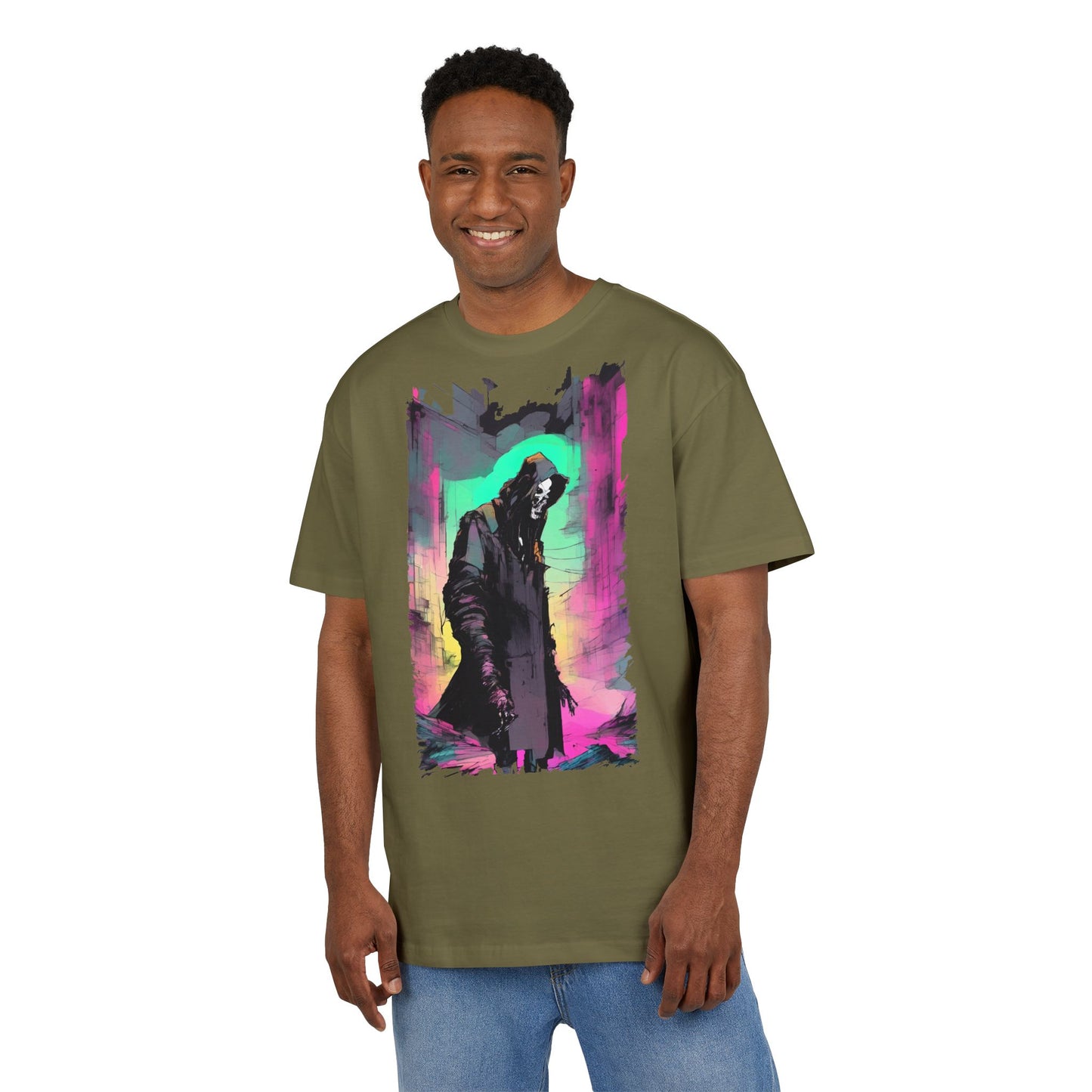 Vibrant Oversize Graphic Tee, Unisex Heavy Tee, Streetwear, Casual Wear, Unique Art Shirt, Gift for Him/Her/Friends