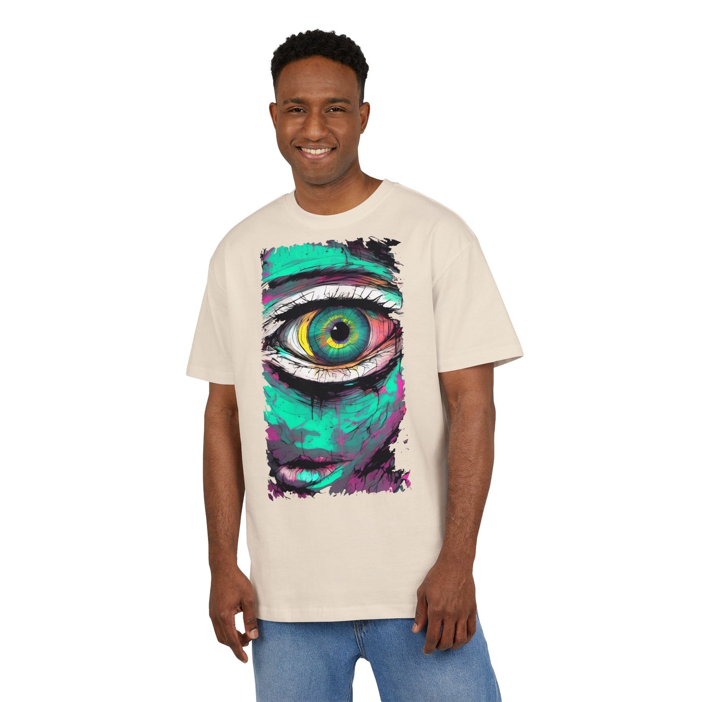Stylish Eye Graphic Tee, Unisex Oversized T-Shirt, Casual Wear, Street Style, Gift for Art Lovers, Funky Apparel