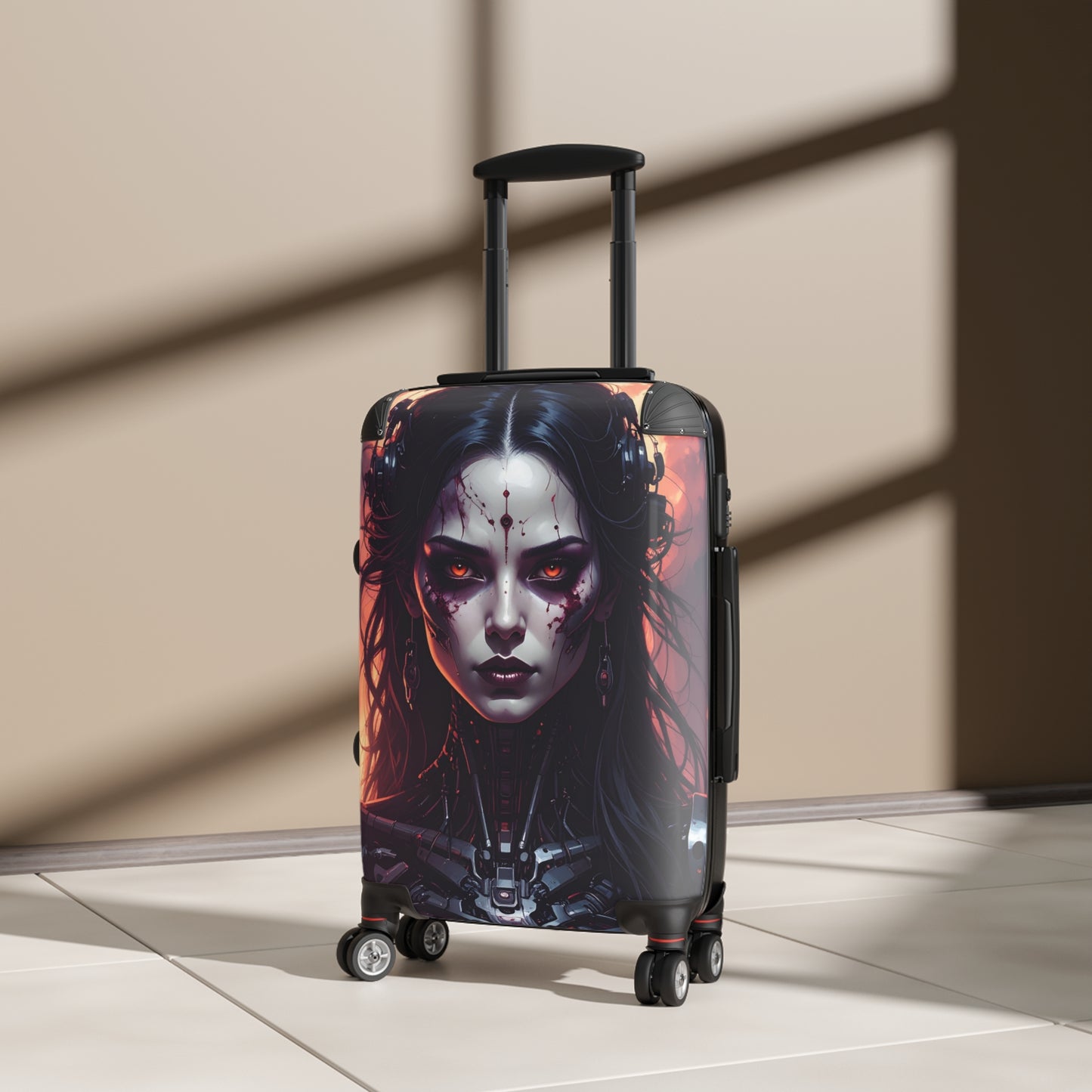 Futuristic Travel Suitcase with Bold Design, Stylish Luggage for Adventurers, Unique Carry-On for Travelers, Great Gift for Geeks