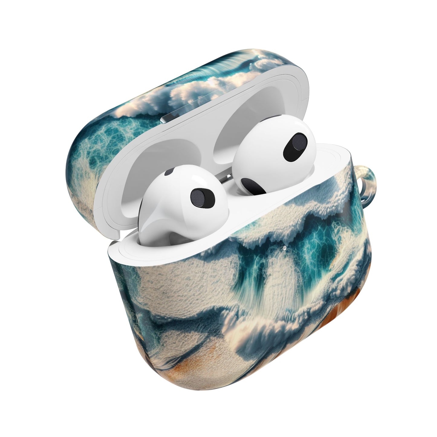 Ocean Wave AirPod Case - Waterproof Protection, Trendy Accessories for Summer, Beach Lover Gift, Cute Tech Cover, Tropical Aesthetic