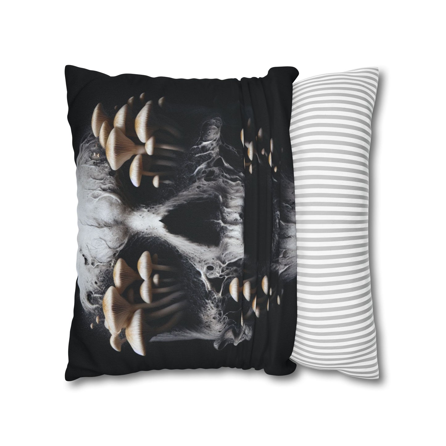 Gothic Mushroom Skull Pillowcase - Home Decor, Halloween, Gothic Style, Unique Gift, Bed and Couch Accent