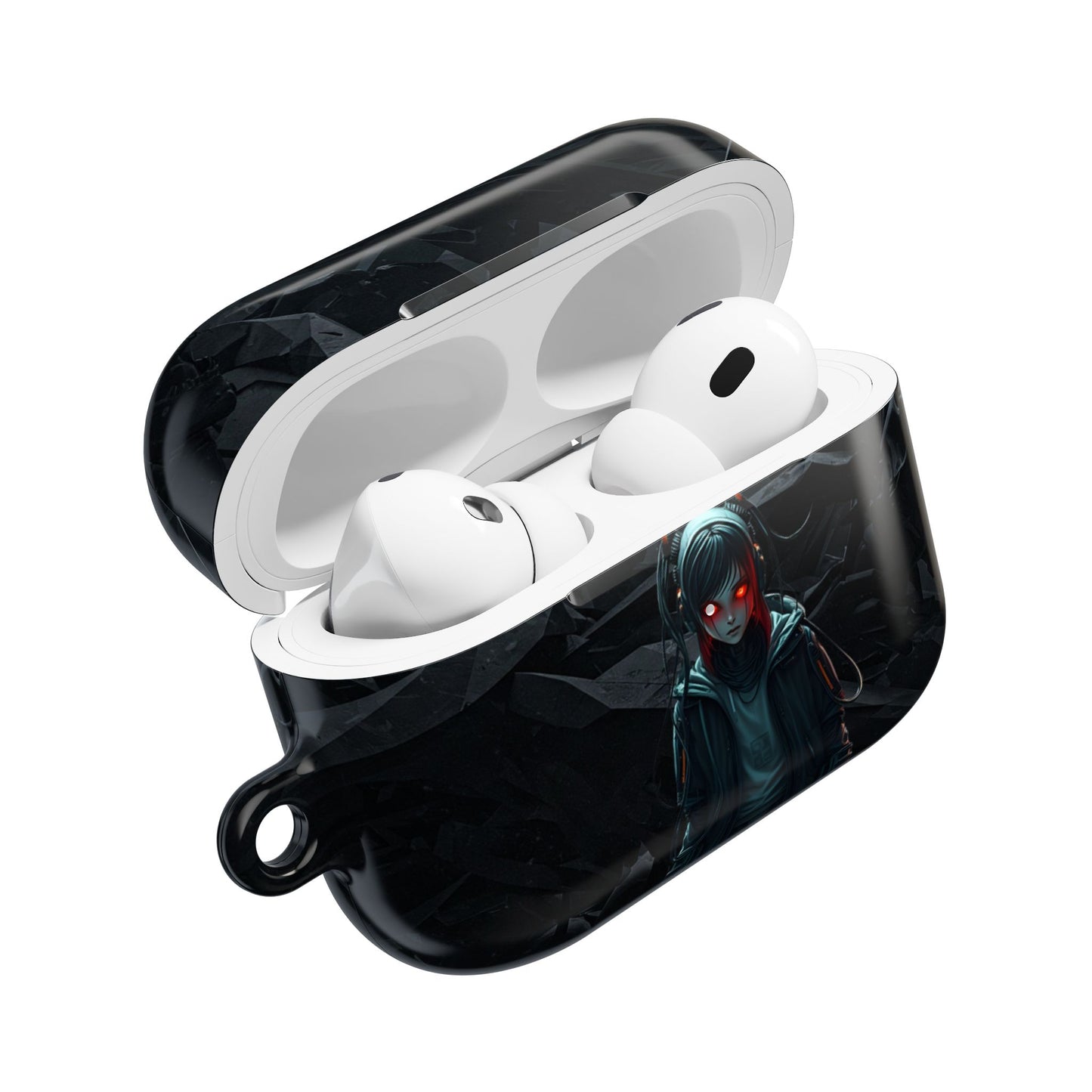 Edgy AirPod Case for Teens, Stylish Headphone Cover, Trendy Tech Accessory, Perfect for Gift Giving, Black Minimalist Design