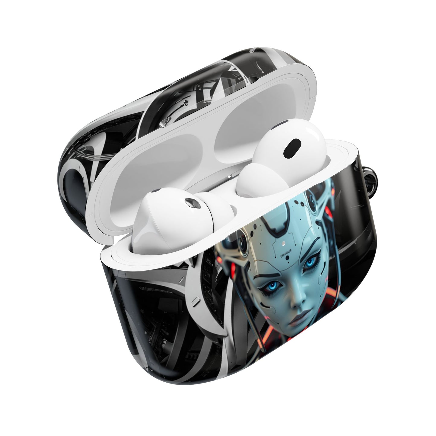 Futuristic AirPod Case with Tech-Inspired Design, Cyberpunk AirPods Holder, Stylish Accessory for Music Lovers, Gift for Gamers