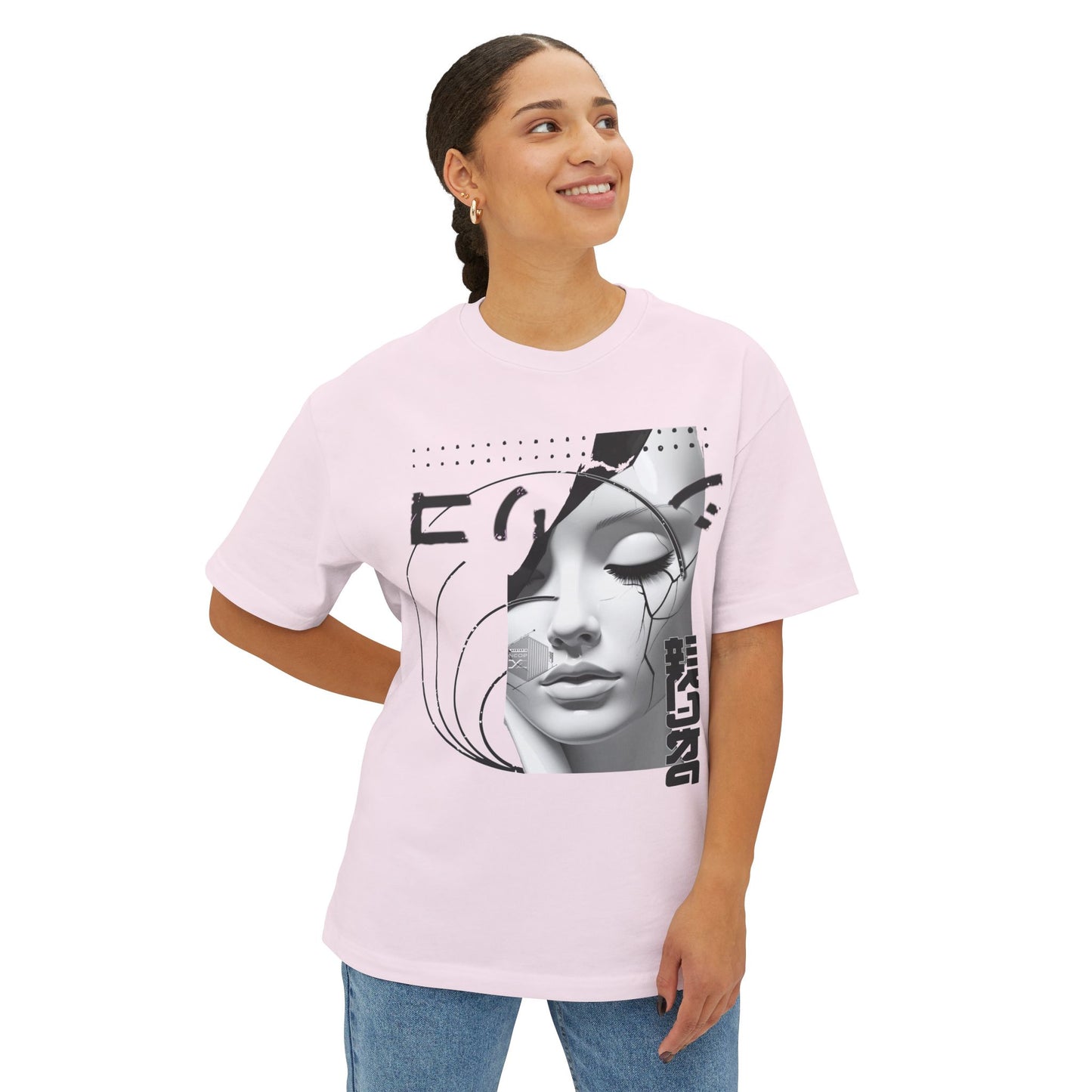 Chic Graphic Tee, Casual Fashion Shirt, Summer Outfit Top, Gift for Her, Artistic Oversized T-Shirt