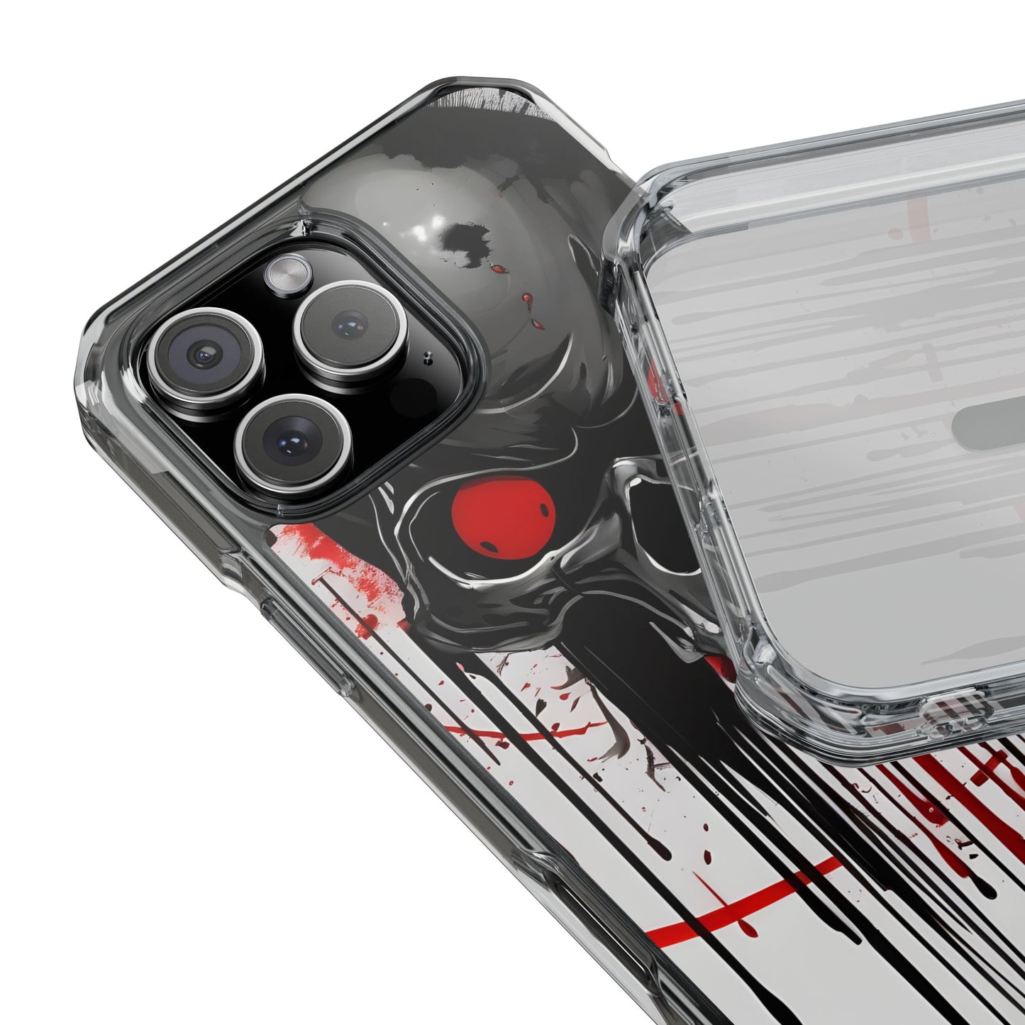 Edgy Skull Design Phone Case, Unique Protective Case, Magnetic Impact Case, Halloween Gift, Skull Lover Accessory