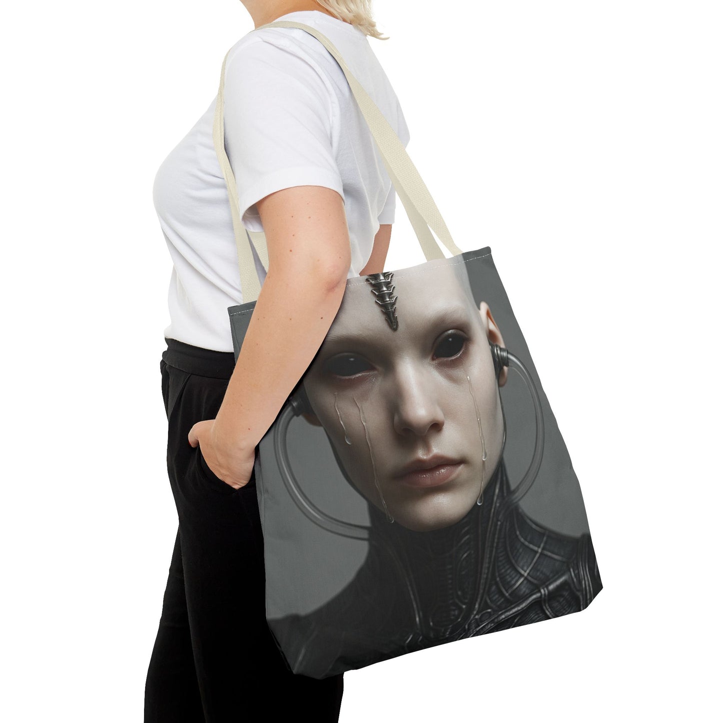 Futuristic AOP Tote Bag | Sci-Fi Style for Everyday Use, Gift for Geek Culture, Urban Accessories, Fashionable Shopping Bag
