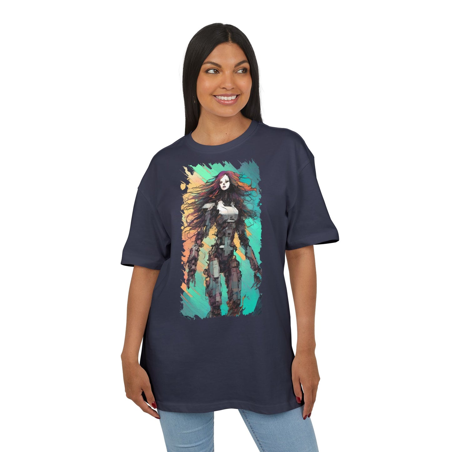 Artistic Graphic Tee, Casual Oversize Top, Unique T-Shirt Gift, Trendy Streetwear, Creative Fashion Statement