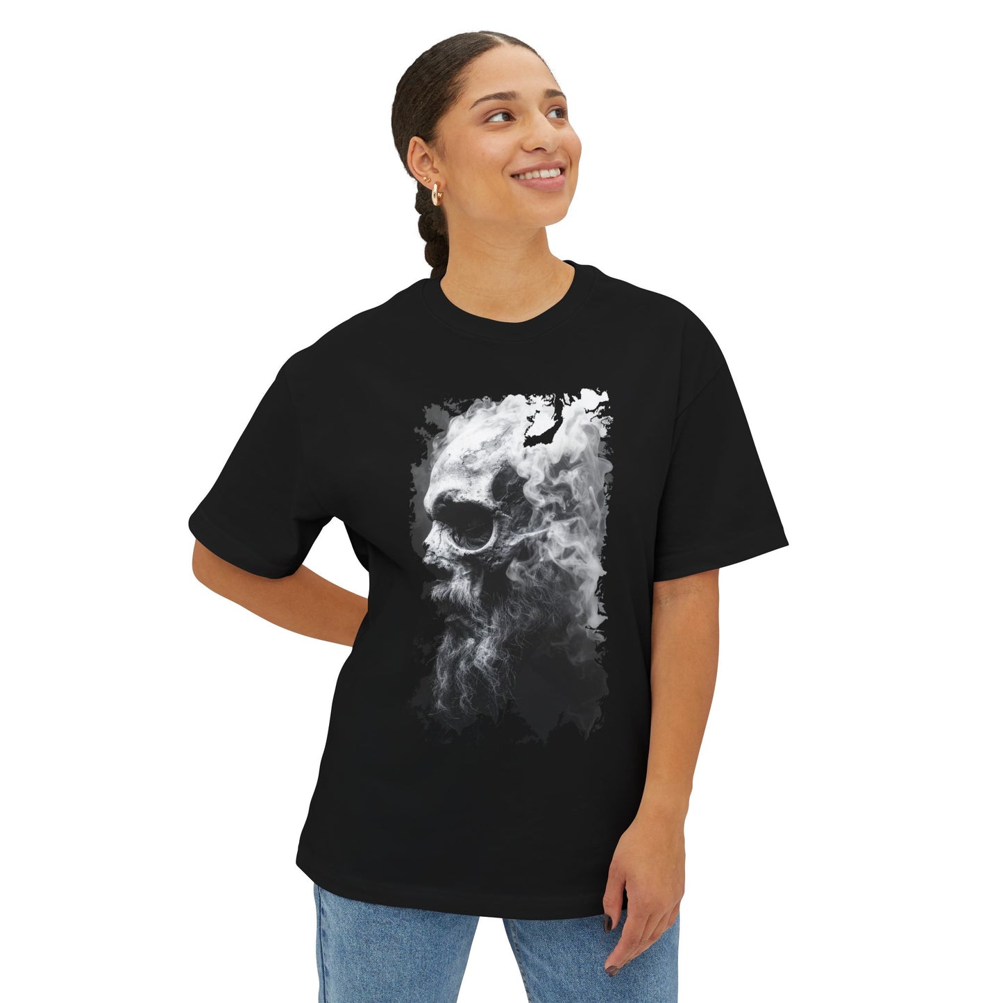 Edgy Oversized Graphic Tee | Casual Streetwear, Unisex T-Shirt, Skull Design, Gifts for Him/Her, Everyday Wear