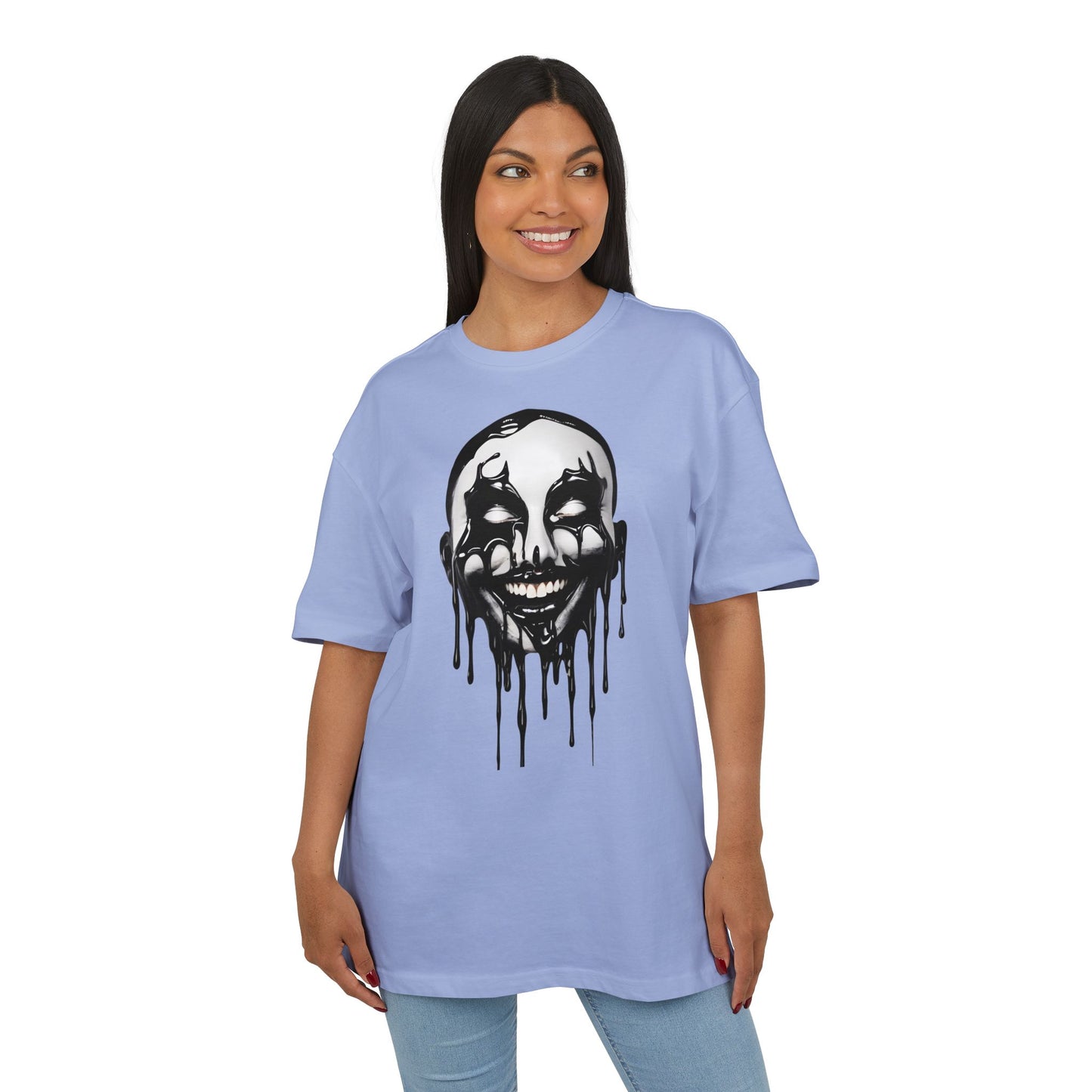 Gothic Graffiti Oversized Tee - Trendy Streetwear, Unisex Fashion Shirt, Edgy Graphic Tee, Perfect for Halloween, Casual Wear