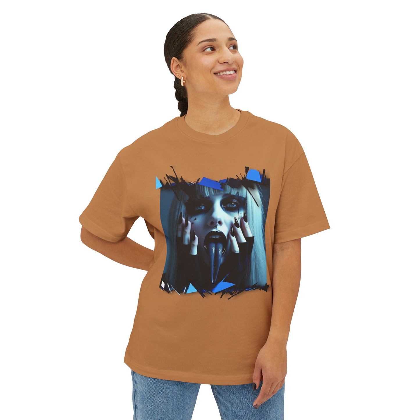Edgy Oversized Tee - Unisex Graphic Shirt, Streetwear Fashion, Unique Gift for Him/Her, Casual or Trendy Look, Art Enthusiast Apparel