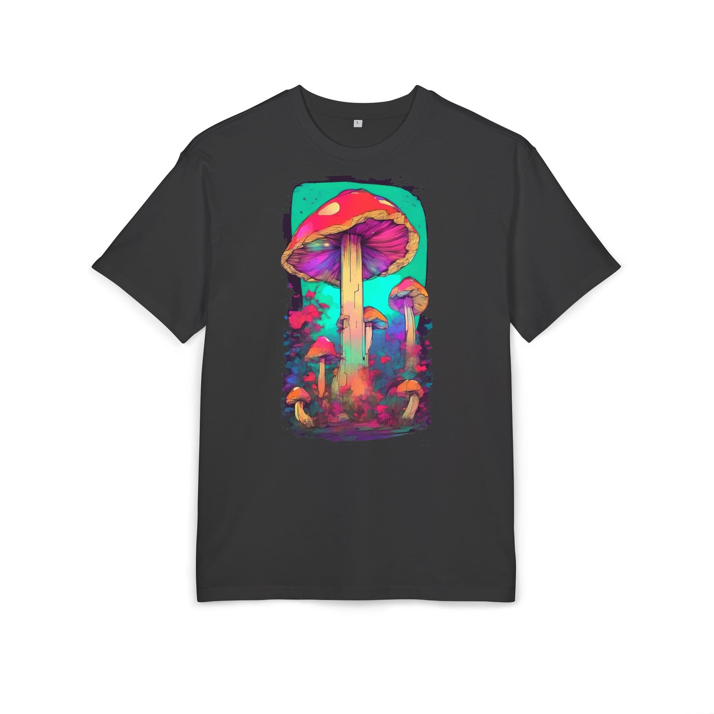 Vibrant Mushroom Art Oversized Tee, Unisex Graphic T-Shirt, Trendy Casual Style, Nature Lover Gift, Festival Clothing, Psychedelic Design