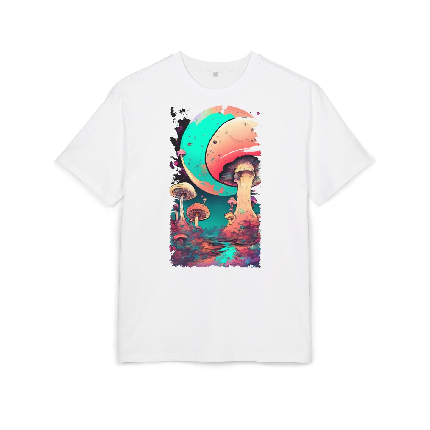 Cosmic Mushroom Graphic Tee, Unisex Oversized Shirt, Boho Vibe Top, Festival Wear, Unique Gift for Nature Lovers, Relaxed Fit Shirt