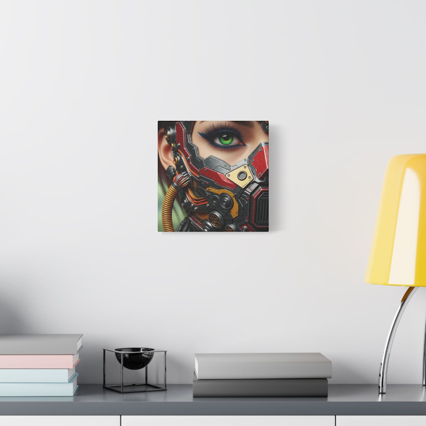 Stretched Canvas Art Print, Futuristic Wall Decor, Cyberpunk Artwork, Modern Home Decor, Unique Gift for Tech Lovers
