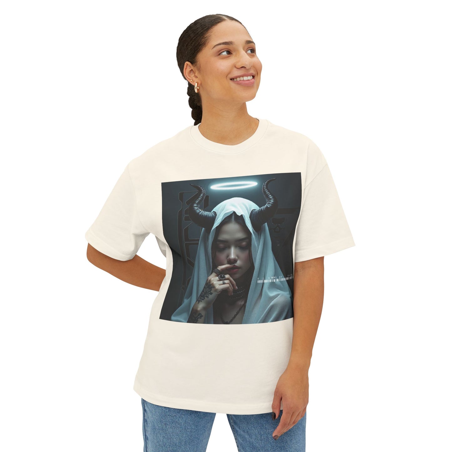 Gothic Inspired Oversized Tee - Perfect for Halloween, Music Festivals, Casual Wear, Alternative Fashion, Unique Gift Ideas