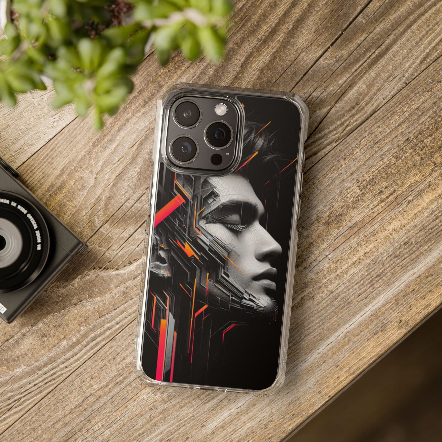 Magnetic Clear Impact Cases with Abstract Graphic, Stylish Phone Protection, Modern Gift for Tech Lovers, Unique Case