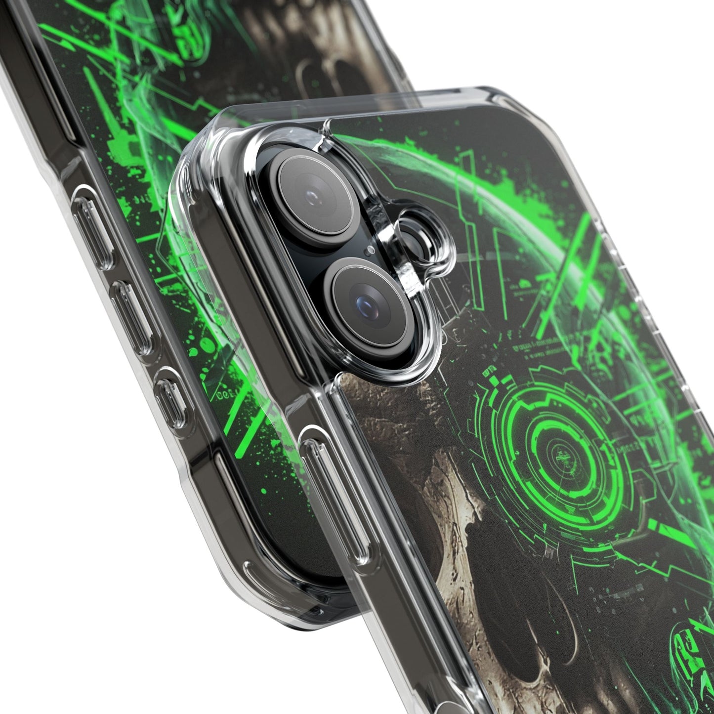 Skull Graphic Phone Case - Magnetic Clear Impact Cases, Skull Design, Unique Phone Protection, Edgy Gift for Tech Lovers