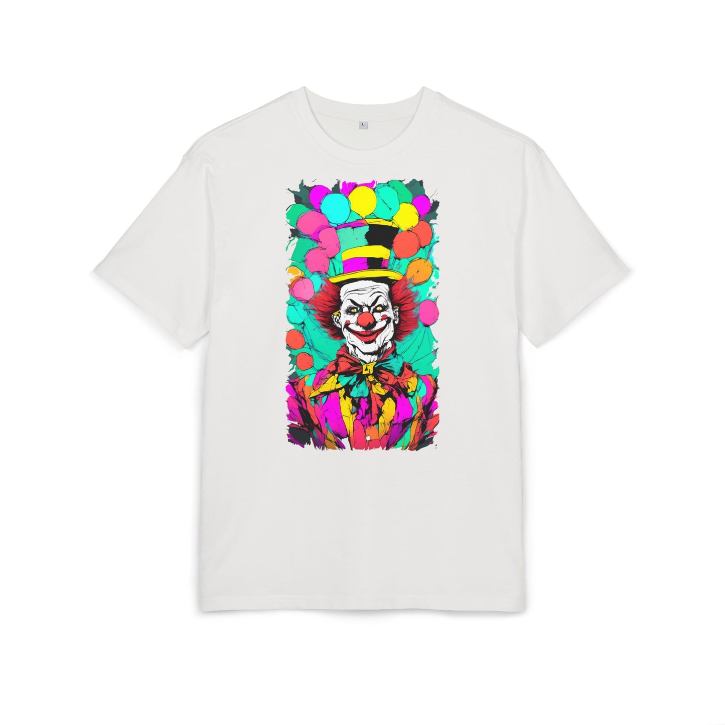 Colorful Clown Graphic Unisex Oversize Tee | Fun Wear, Festival Outfit, Circus Theme, Unique Gift, Statement Shirt