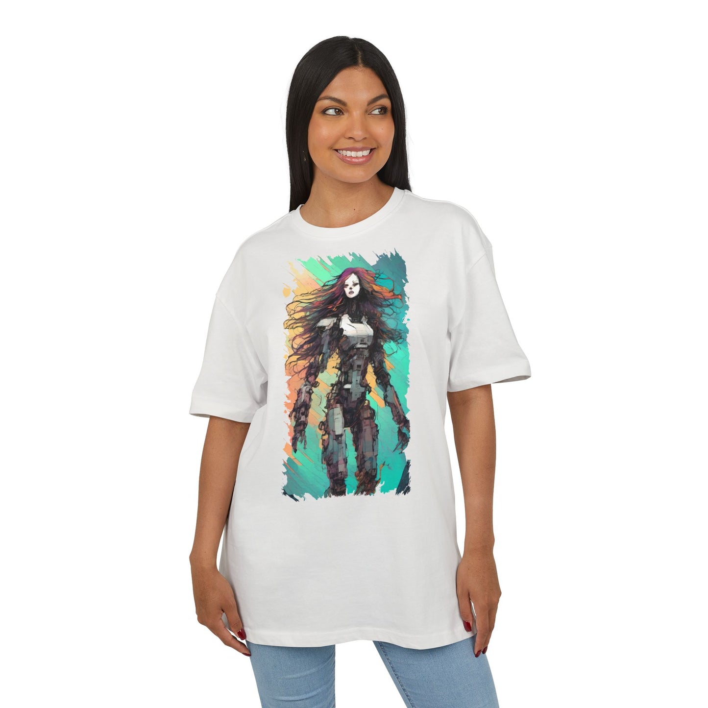 Artistic Graphic Tee, Casual Oversize Top, Unique T-Shirt Gift, Trendy Streetwear, Creative Fashion Statement