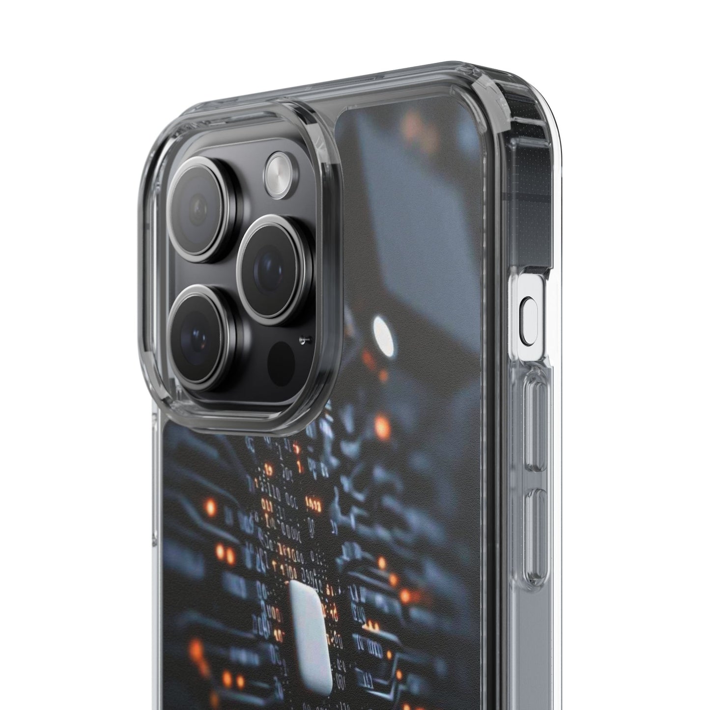 Clear Phone Case with Cyber Print