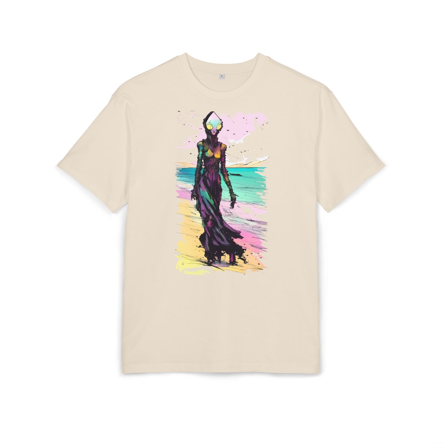 Beach Vibes Oversize Tee - Artistic Graphic Tee, Summer Style, Unisex T-Shirt, Boho Fashion, Casual Wear