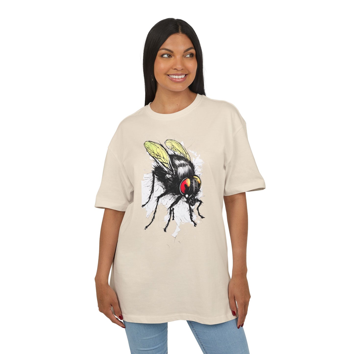 Bee-Inspired Unisex Heavy Oversize Tee, Casual Wear, Graphic T-Shirt, Gift for Nature Lovers, Summer Style, Eco-Friendly Fashion
