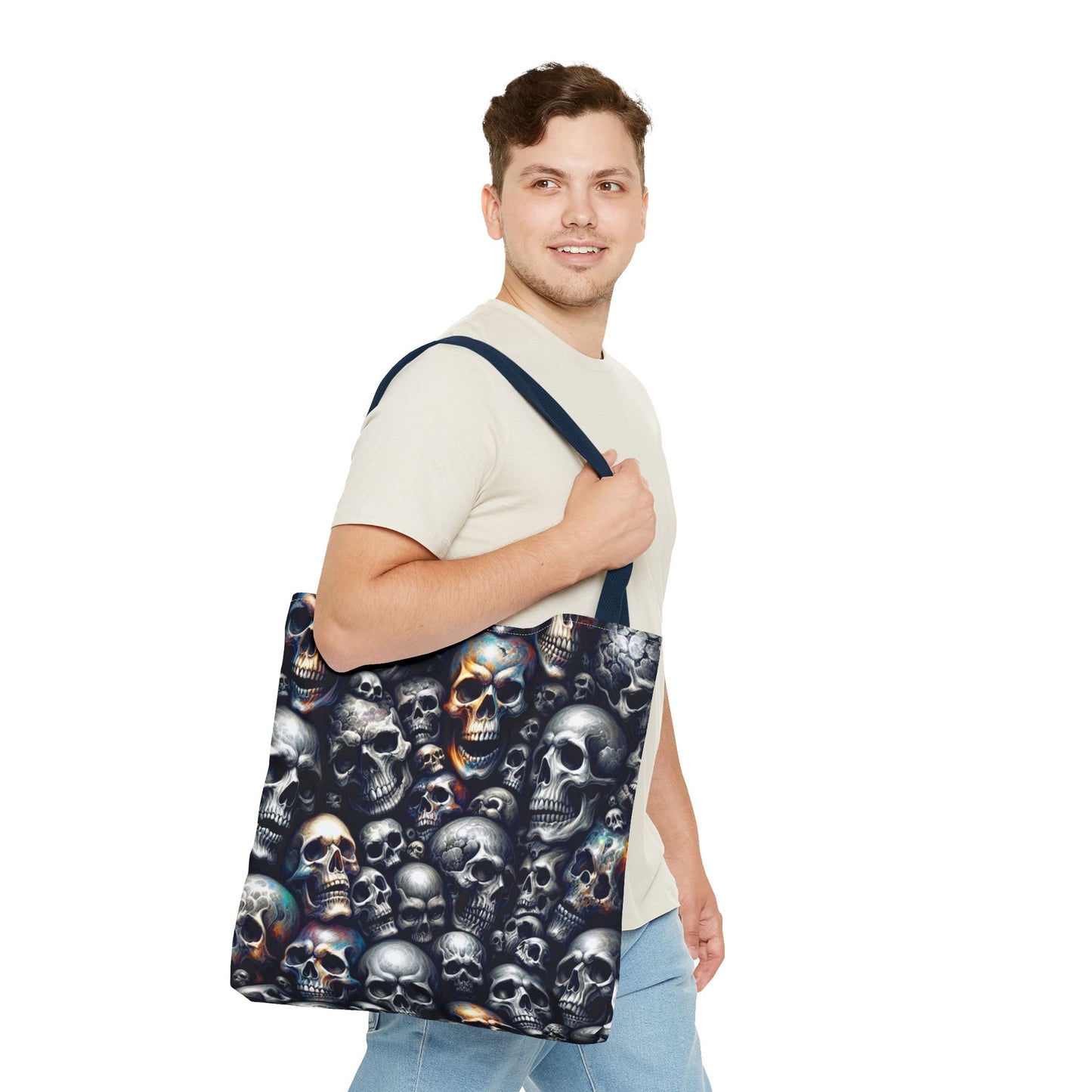 Gothic Skull Tote Bag | Gift for Halloween, Alternative Fashion, Edgy Eco-Friendly Bag, Casual Everyday Use