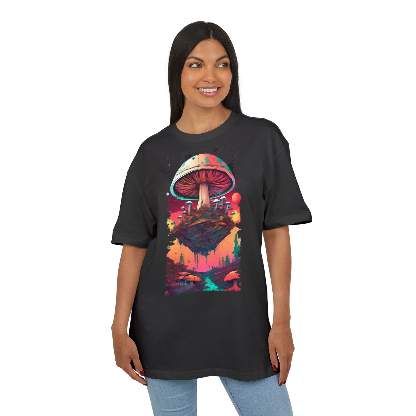 Psychedelic Mushroom Unisex Tee - Oversize Graphic T-Shirt for Festivals, Art Lovers, Gifts, and Casual Wear