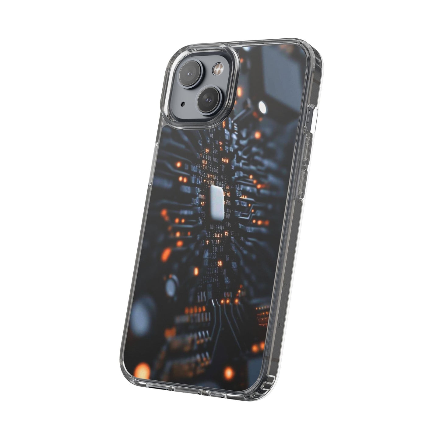 Clear Phone Case with Cyber Print