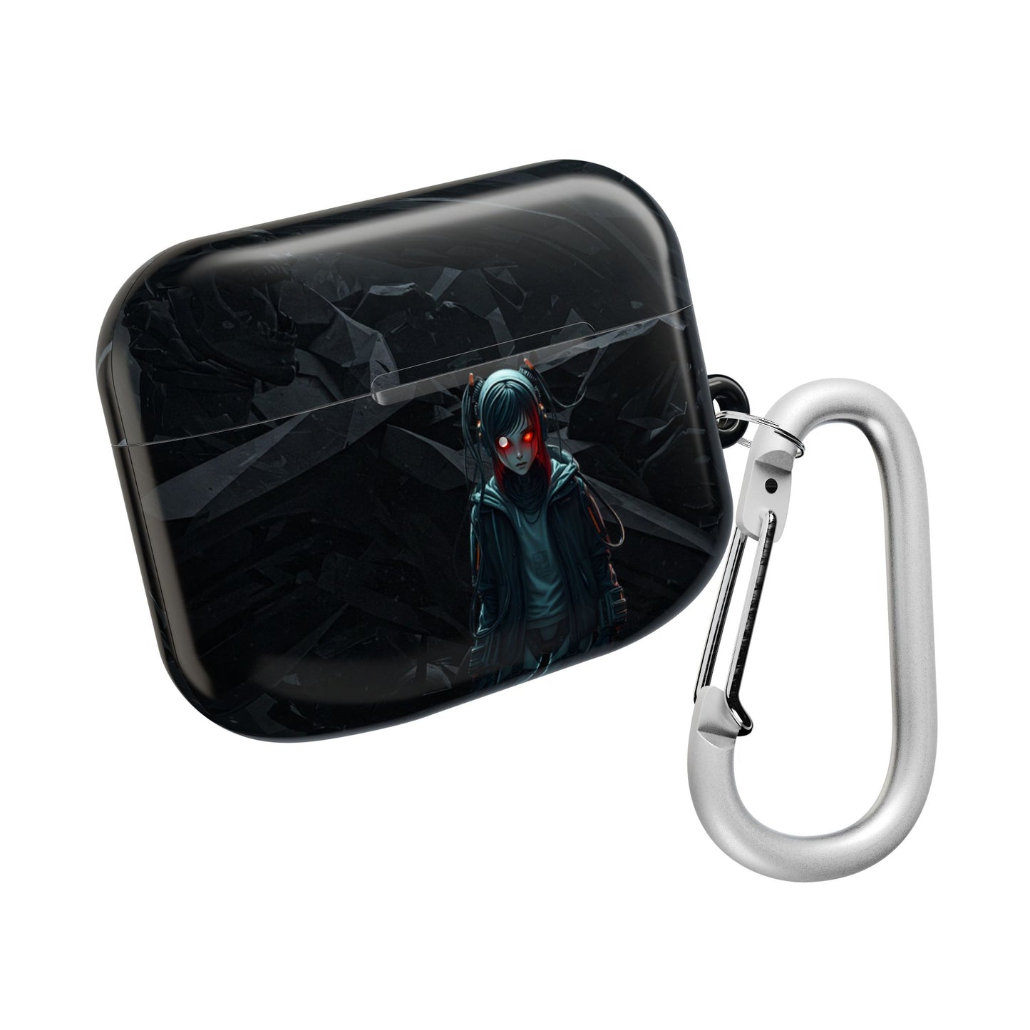 Edgy AirPod Case for Teens, Stylish Headphone Cover, Trendy Tech Accessory, Perfect for Gift Giving, Black Minimalist Design
