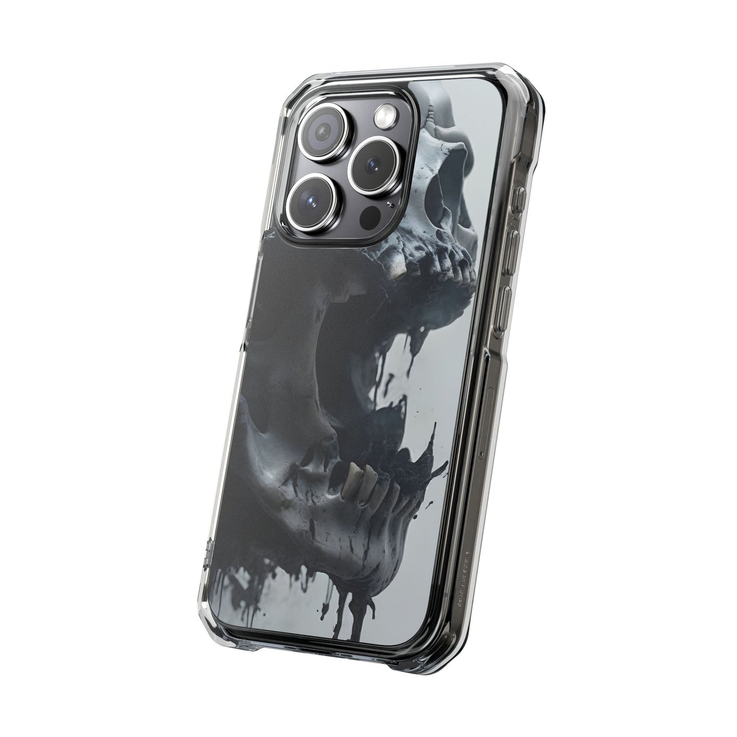 Unique Skull Design Magnetic Clear Impact Cases, Skull Phone Cases, Gothic Accessories, Halloween Gifts, Edgy Mobile Covers