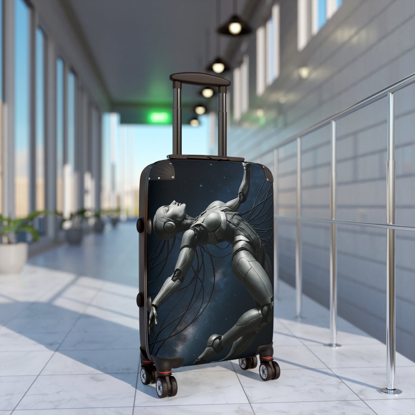 Cosmic Art Suitcase, Unique Travel Luggage, Starry Night Carry-On, Sci-Fi Baggage, Geeky Gift for Travelers