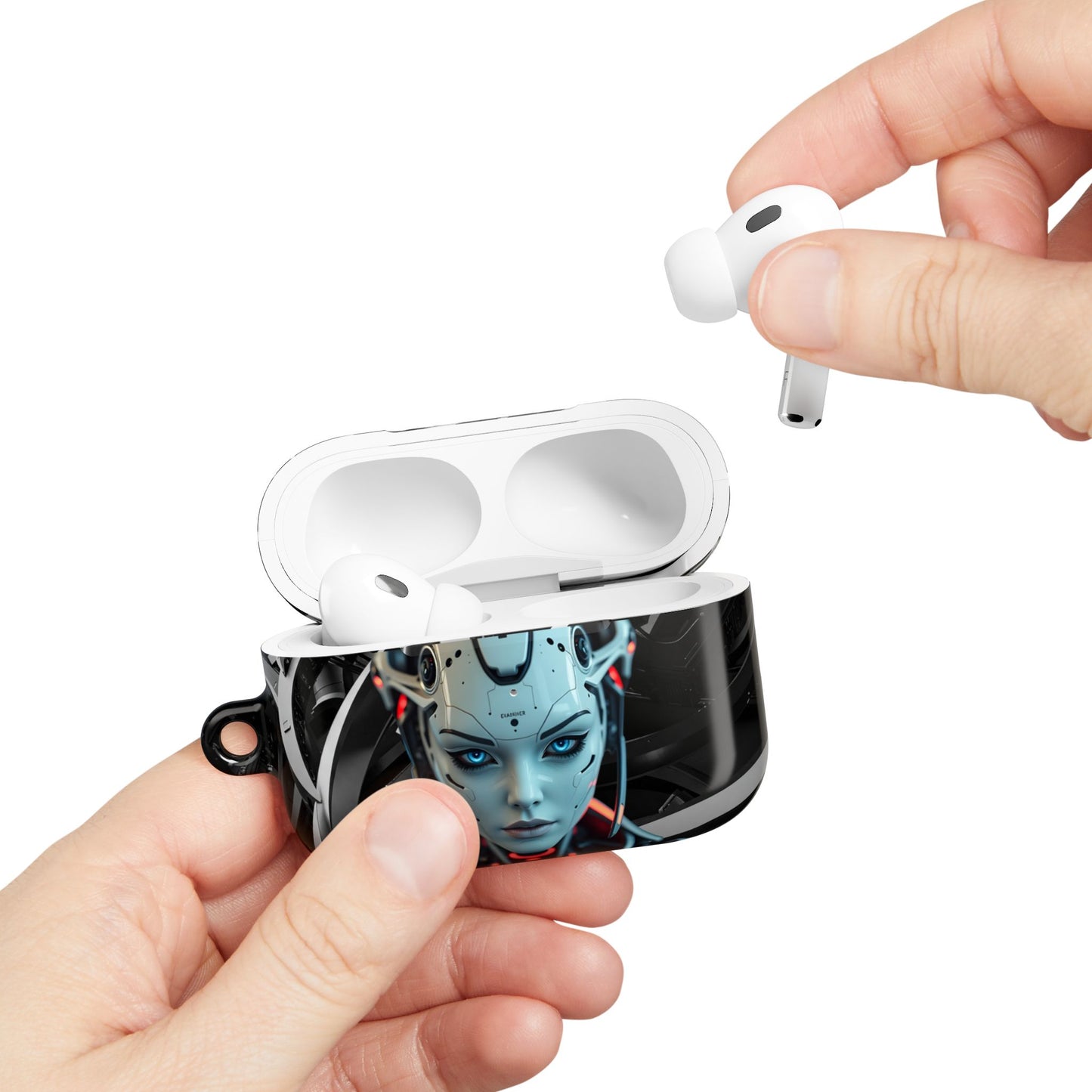 Futuristic AirPod Case with Tech-Inspired Design, Cyberpunk AirPods Holder, Stylish Accessory for Music Lovers, Gift for Gamers