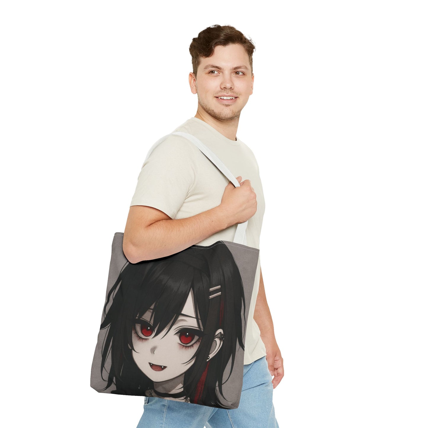 Anime-Inspired Tote Bag, Eco-Friendly Bag, Stylish Carry-All, Gift for Otaku, Fashionable Shopping Tote, Unique Artwork Bag