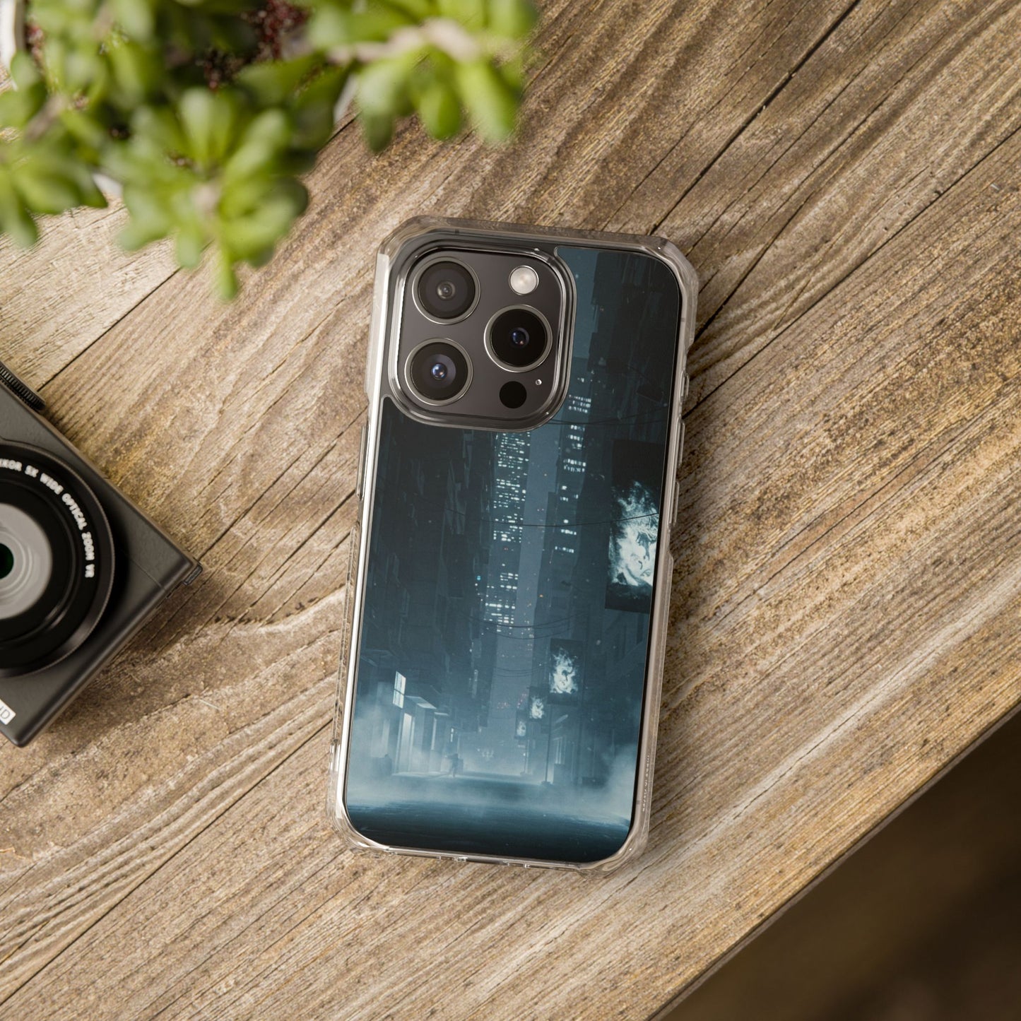 Magnetic Clear Impact Cases for Phones | Urban Nightscape Design | Unique Phone Accessories, Gift for Tech Lovers, Protective Cases