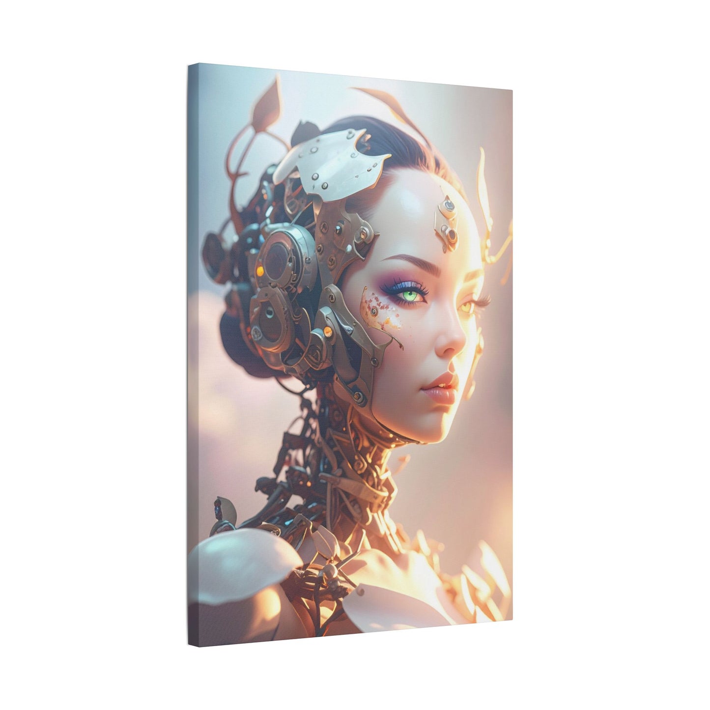 Satin Canvas Art Print, Modern Home Decor, Robot Artwork, Tech-Inspired Wall Art, Unique Gift for Tech Lovers
