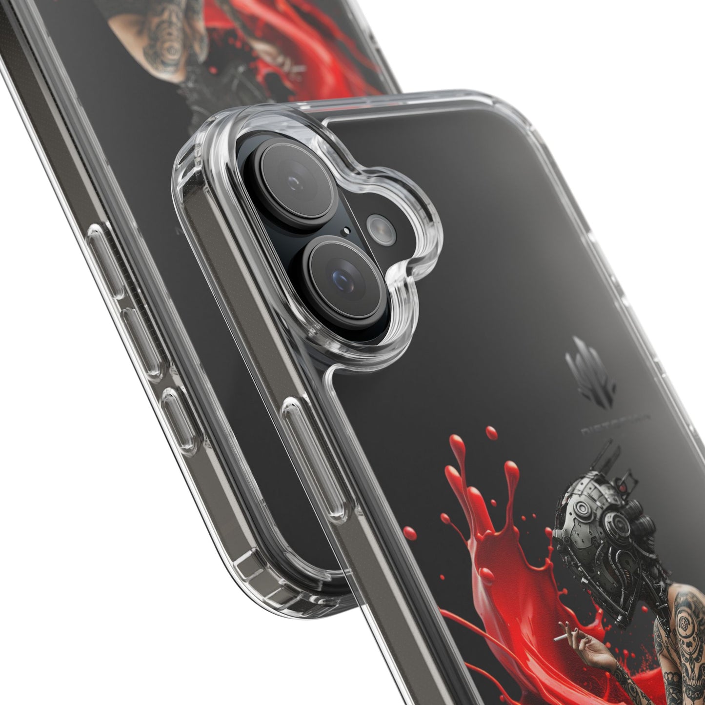 Dystopian Art Clear Phone Case - Futuristic Style with Bold Design
