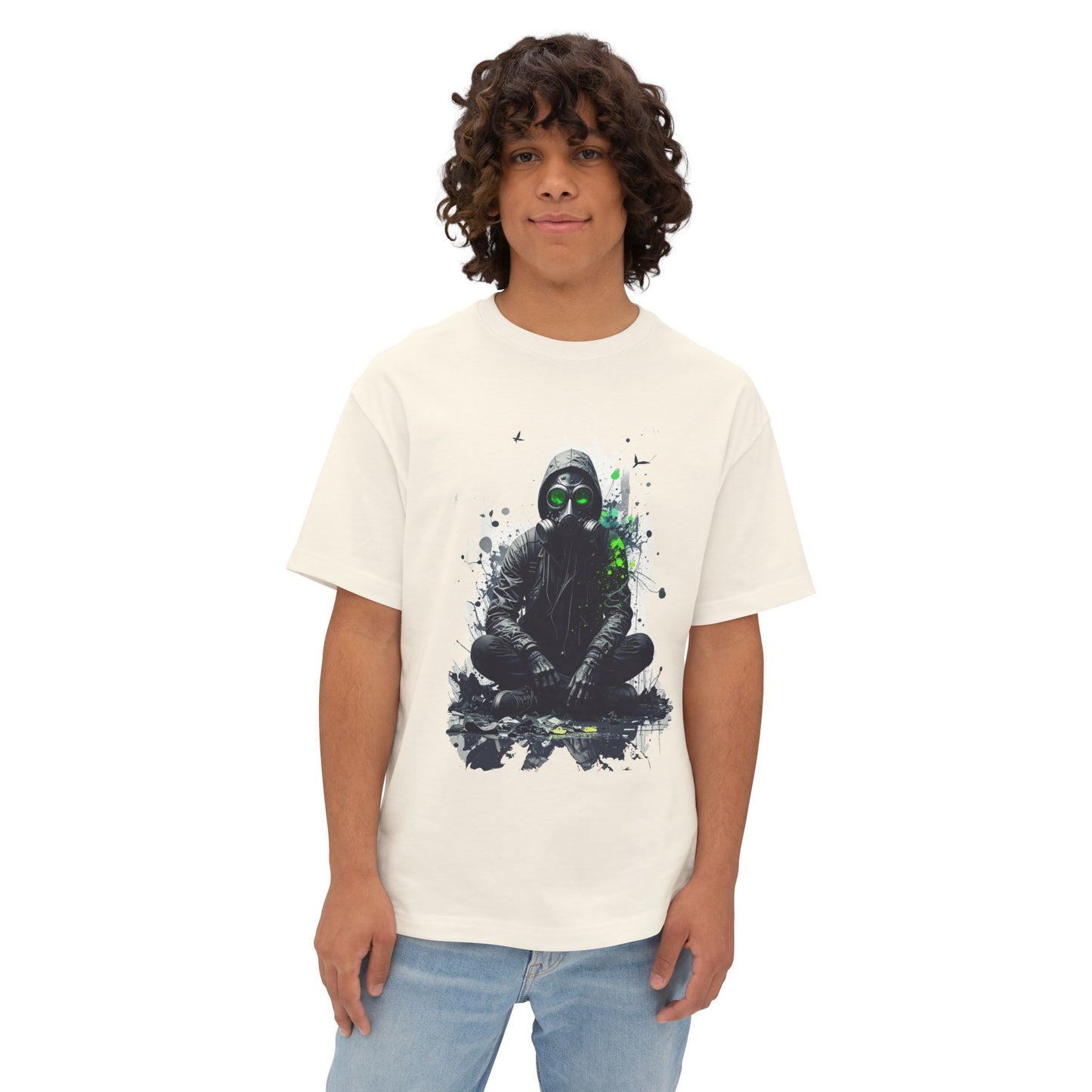Gritty Street Art Boxy Tee, Unisex Tee, Graphic Tee, Oversized T-Shirt, Urban Fashion, Unique Gift, Casual Wear