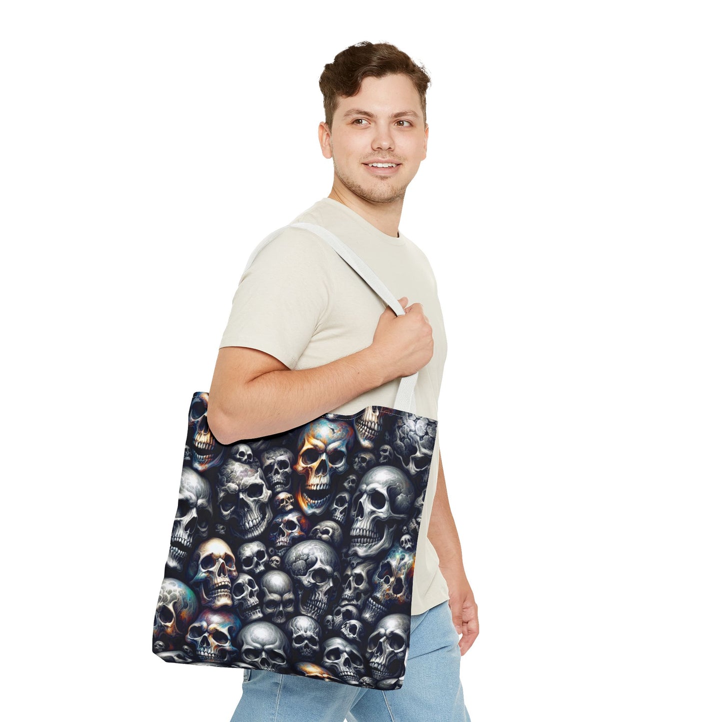 Gothic Skull Tote Bag | Gift for Halloween, Alternative Fashion, Edgy Eco-Friendly Bag, Casual Everyday Use