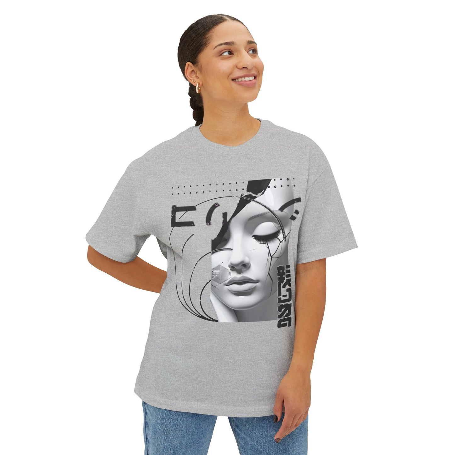 Chic Graphic Tee, Casual Fashion Shirt, Summer Outfit Top, Gift for Her, Artistic Oversized T-Shirt