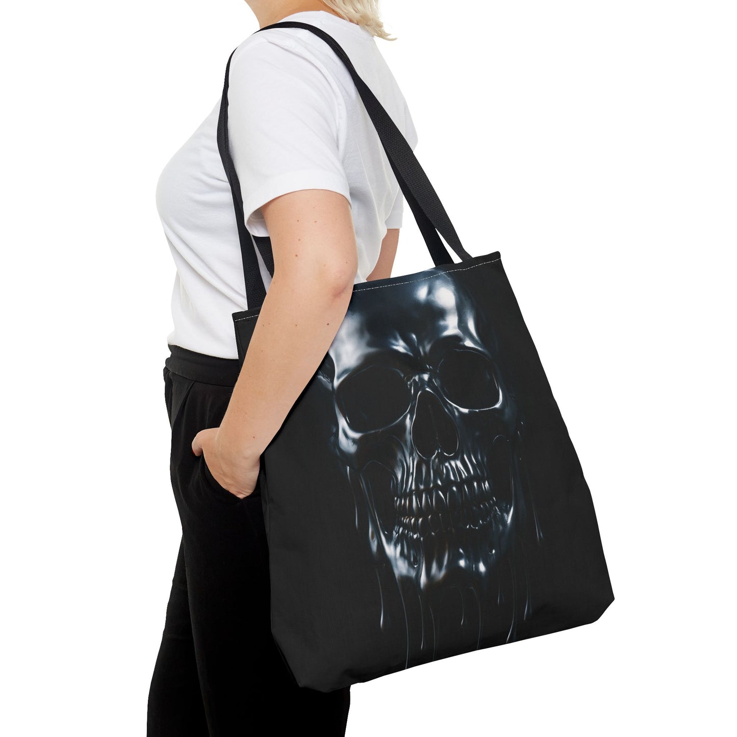 Gothic Skull Tote Bag, Edgy Fashion Accessory, Perfect for Halloween, Unique Gift Idea, Stylish Shopping Companion, All-Occasion Use