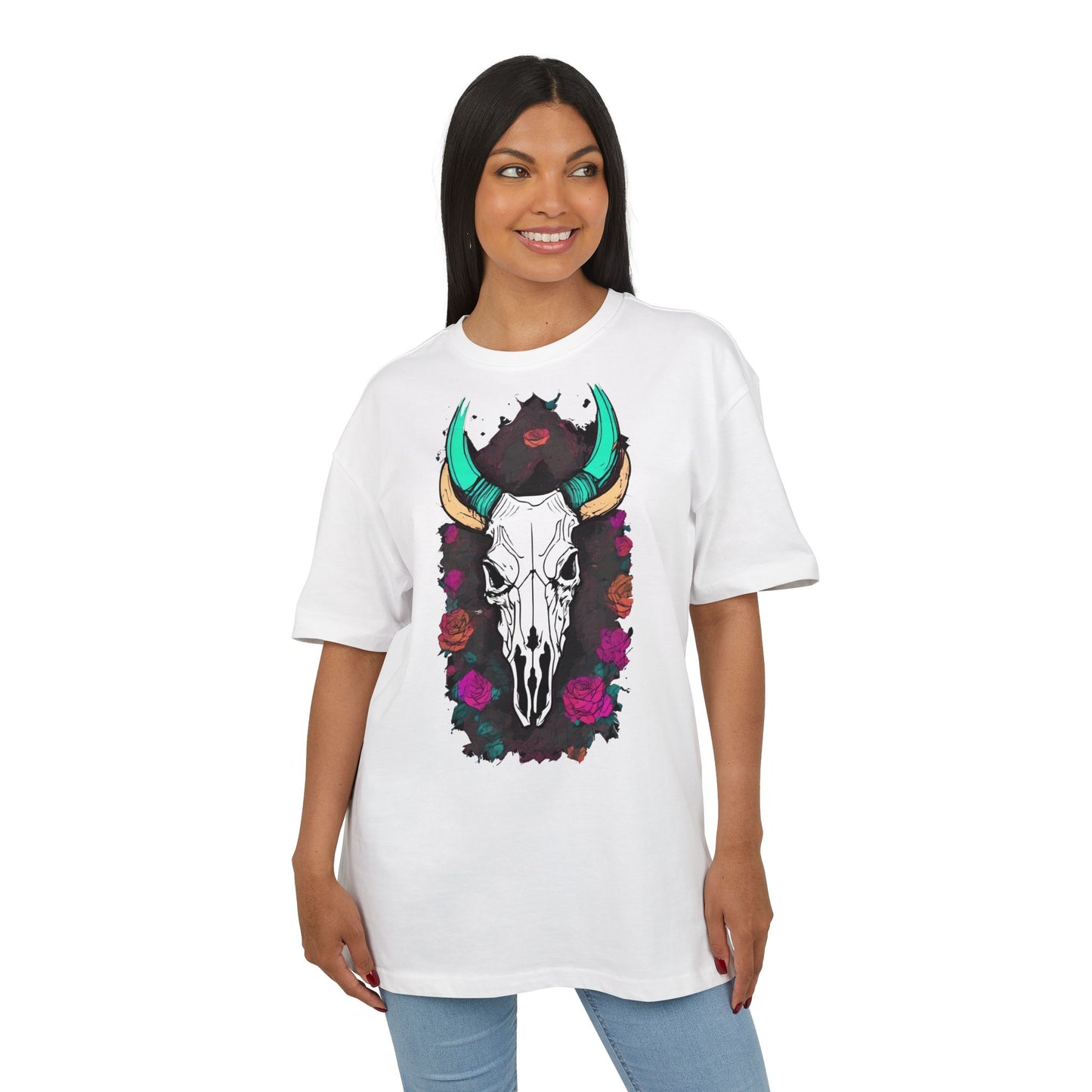 Bohemian Skull Graphic Tee, Unisex Heavy Oversize Tee, Cool Graphic T-Shirt, Festival Fashion, Casual Wear, Unique Gift Idea
