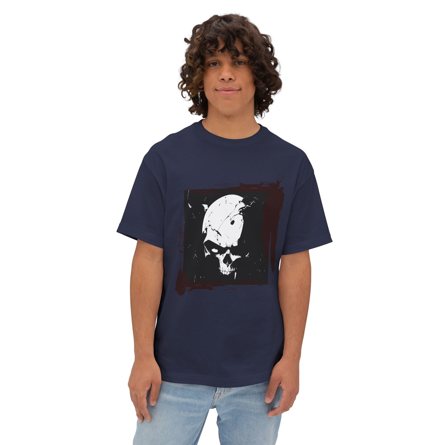 Edgy Skull Graphic Tee | Unisex Oversized Boxy Tee for Casual Wear, Halloween, Street Style, Gift for Him/Her, Unique Fashion