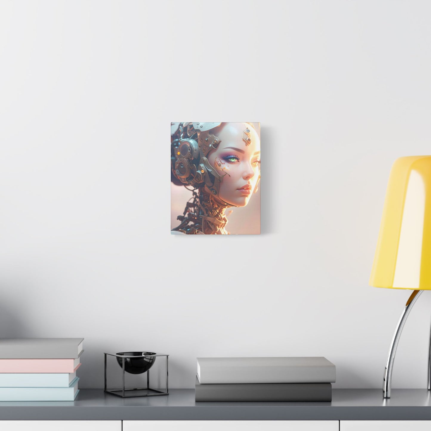 Satin Canvas Art Print, Modern Home Decor, Robot Artwork, Tech-Inspired Wall Art, Unique Gift for Tech Lovers