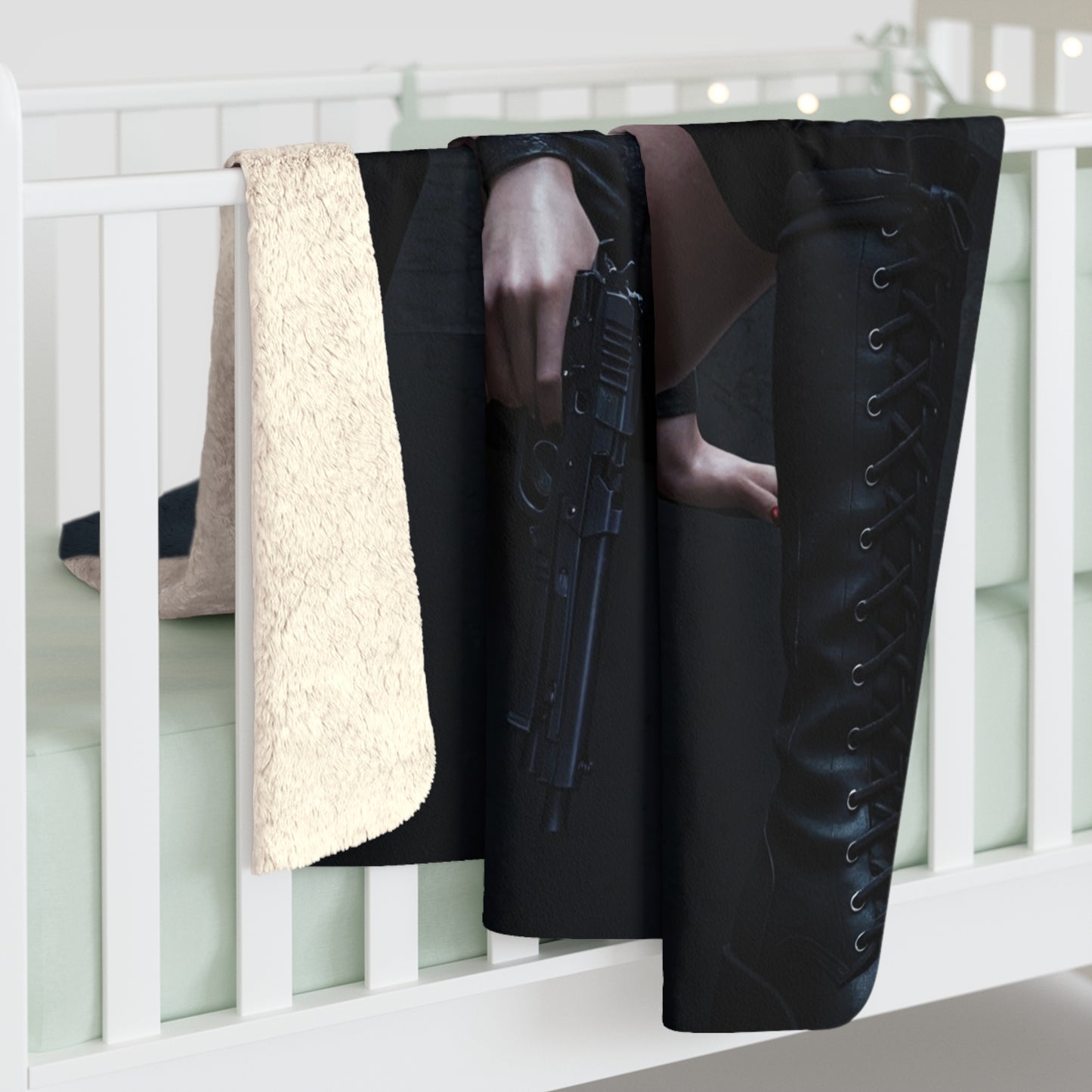 Cyber Sherpa Fleece Blanket - Cozy Cyberpunk Decor for Home