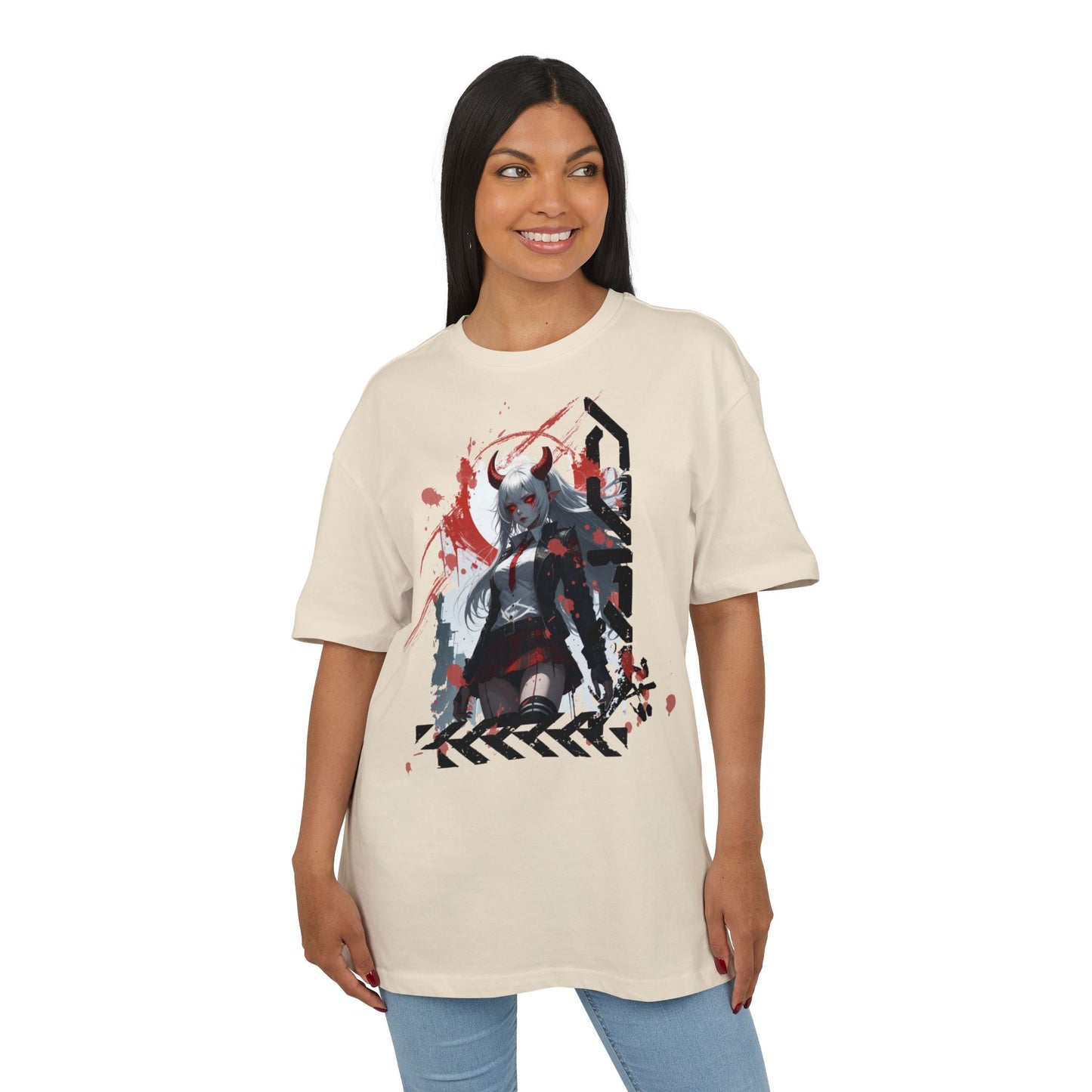Unique Graphic Loose Fit Tee, Oversized T-Shirt, Streetwear Style, Trendy Casual Wear, Gift for Anime Lovers, Art-Inspired Fashion