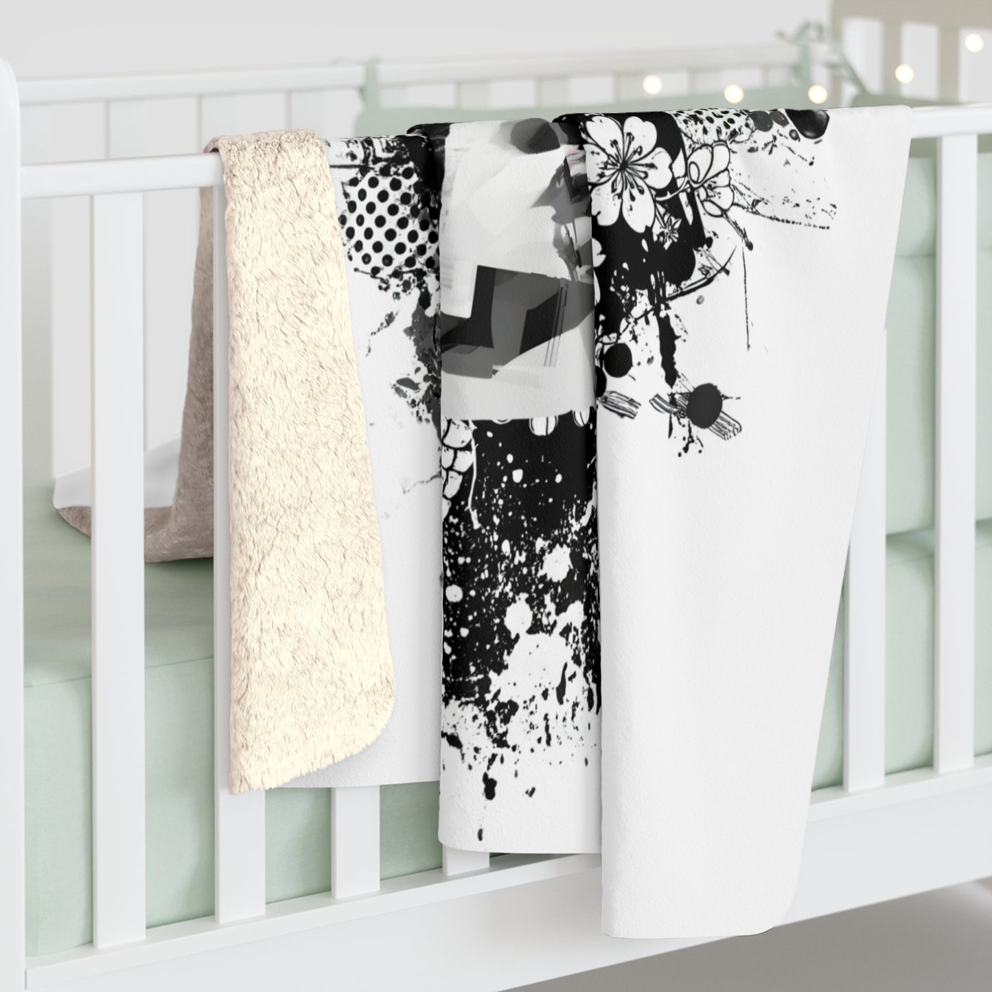 Cozy Sherpa Fleece Blanket - Artistic Modern Design for Comfort & Style