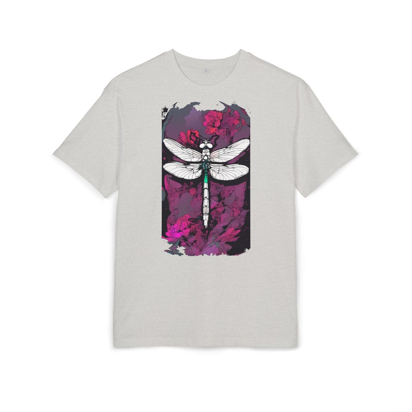 Dragonfly Art Unisex Heavy Oversize Tee, Nature Lover Shirt, Gift for Her, Artistic Tee, Summer Fashion, Relaxed Fit Clothing