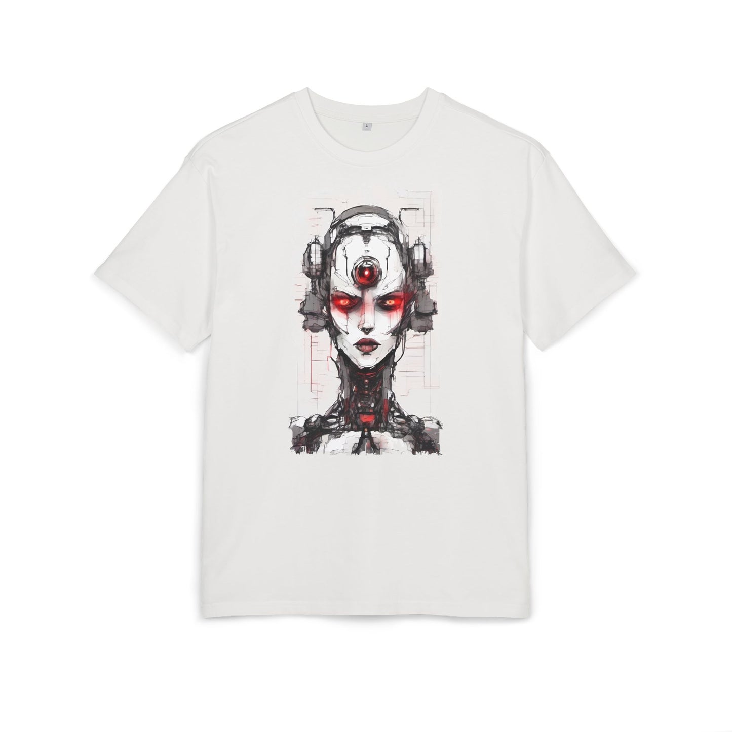Futuristic Graphic Tee, Cyberpunk Oversized T-Shirt, Unisex Retro Style, Streetwear Top, Gift for Tech Lovers, Summer Casual Wear
