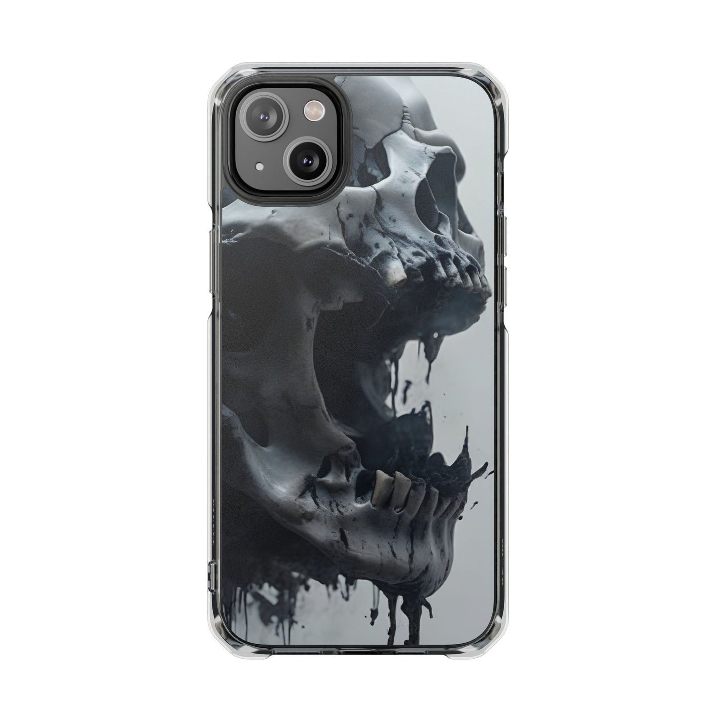 Unique Skull Design Magnetic Clear Impact Cases, Skull Phone Cases, Gothic Accessories, Halloween Gifts, Edgy Mobile Covers