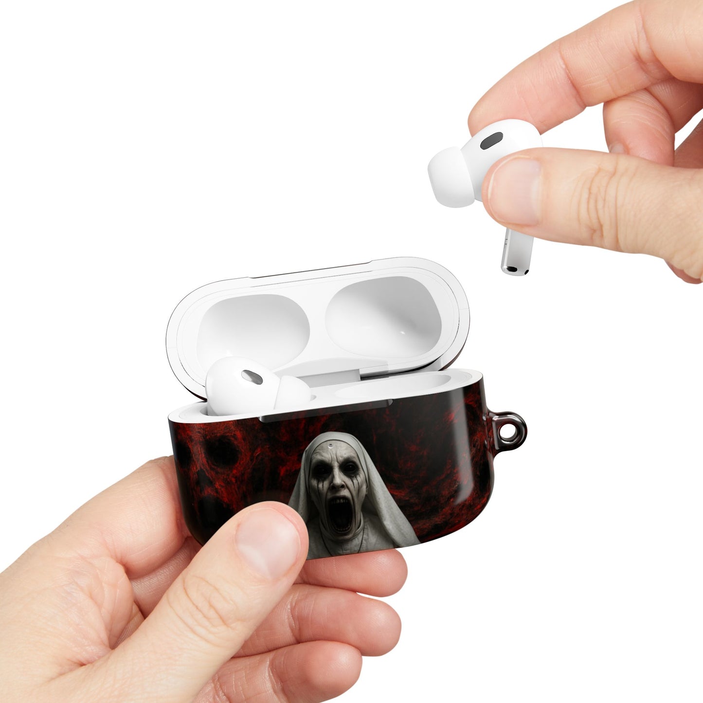 Horror-Themed AirPod Case, Spooky Earbud Cover, Unique Gift for Halloween, Gothic Design, Perfect for Music Lovers